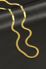 İtalyan Zincir Çelik Kolye 60 cm-Sarı - Görsel 2