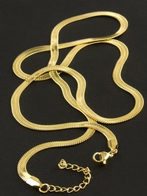 İtalyan Zincir Çelik Kolye 60 cm-Sarı