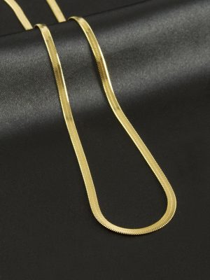 İtalyan Zincir Çelik Kolye 45 cm-Sarı