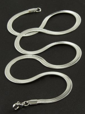 İtalyan Zincir Çelik Kolye 45 cm-Gümüş Rengi