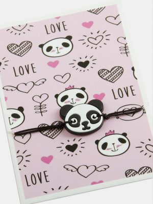 Panda İp Bileklik-Siyah