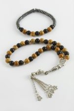 2li Jasper Doğal Taş Bileklik Tesbih Set-Kahverengi