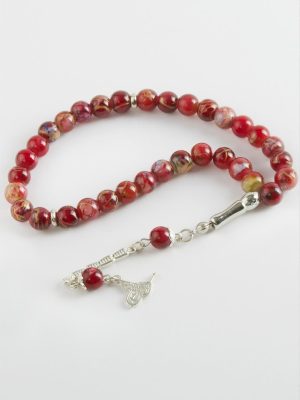 Cam Taş Tesbih 8 mm-Sarı