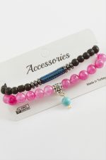 2 Adet Hematit Ceyt Doğaltaş Bileklik-Pembe - Görsel 2