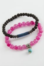 2 Adet Hematit Ceyt Doğaltaş Bileklik-Pembe