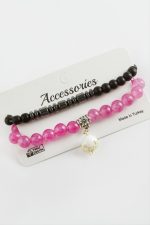 2 Adet Hematit Ceyt Doğaltaş Bileklik-Pembe - Görsel 2