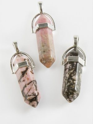 Akik Point Kolye Ucu-Pembe