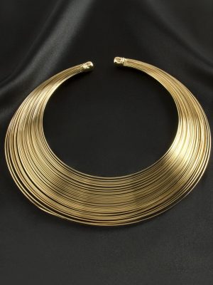 Tel Metal Tasma Kolye-Sarı