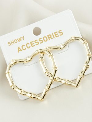 Kalp Trend Metal Küpe-Sarı