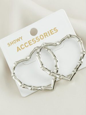 Kalp Trend Metal Küpe-Gümüş Rengi