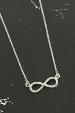 Sonsuzluk Zirkon Taşlı Trend Kolye-Gümüş Rengi