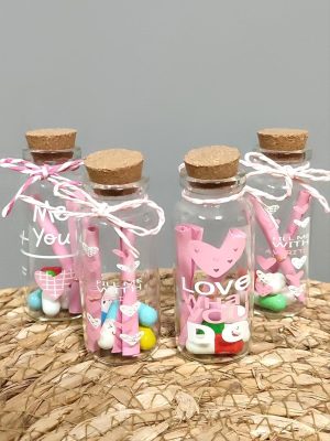 Fiyong Bağlamalı Dilek Şişesi-Pembe