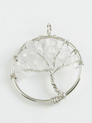 Kuvars Doğaltaş Kolye Ucu-Şeffaf