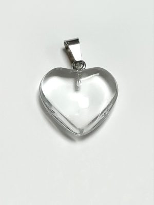 Kuvars Kalpli Doğaltaş Kolye Ucu-Şeffaf