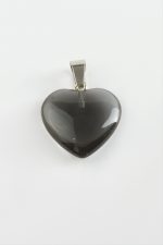 Kuvars Kalpli Doğaltaş Kolye Ucu-Siyah