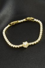 Kalp Zirkon Taşlı Çelik Bileklik-Sarı - Görsel 2