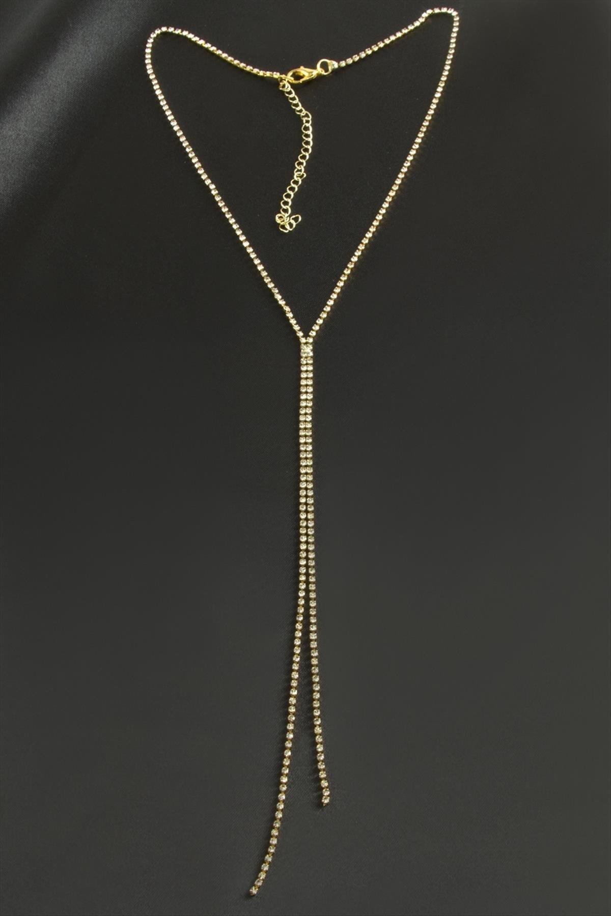 1205263_Cift-Serit-Tasli-Celik-Kolye-2-mm-ba70.jpg Çift Şerit Taşlı Çelik Kolye 2 mm-Sarı - Görsel 1