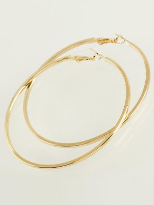 Ezme Halka Küpe 6 cm-Sarı