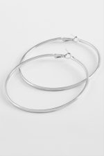 Metal Halka Küpe 5 cm-Gümüş Rengi - Görsel 2