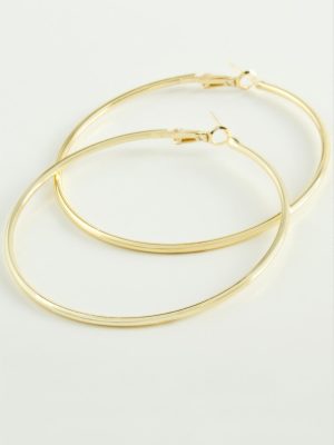 Metal Halka Küpe 6 cm-Sarı