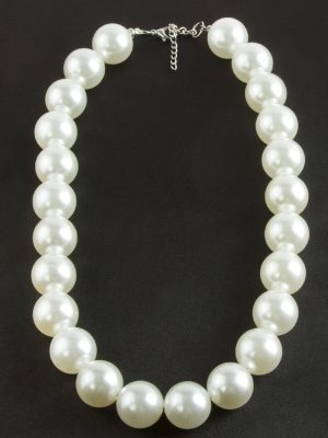 1,8 cm İnci Kolye-Beyaz