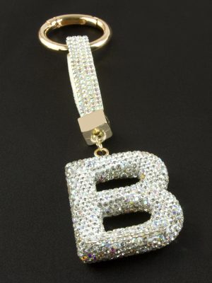 Harfli Savaroski Taşlı Anahtarlık-B