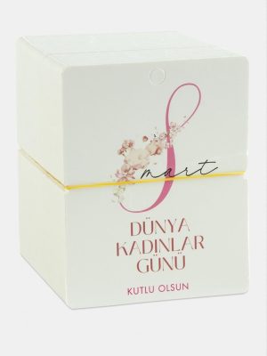 Dünya Kadınlar Günü Bileklik Kartı-Beyaz