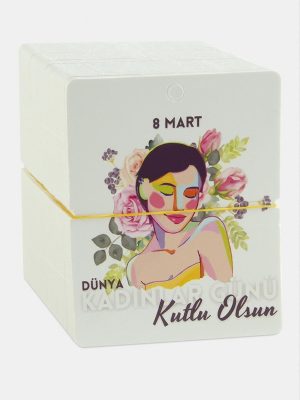 Dünya Kadınlar Günü Bileklik Kartı-Beyaz