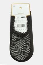 Noktalı Dantel Babet Çorap-Siyah