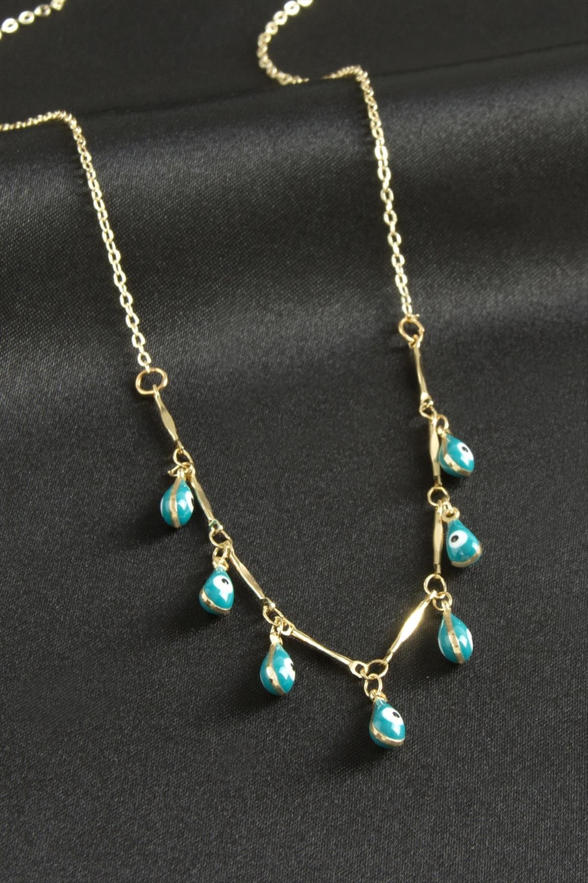 1205350_Damla-Nazarli-Mineli-Kolye-4376.jpg Damla Nazarlı Mineli Kolye-Turkuaz - Görsel 1