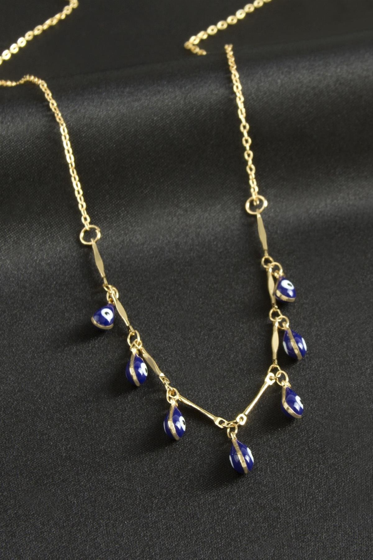 1205351_Damla-Nazarli-Mineli-Kolye-662b.jpg Damla Nazarlı Mineli Kolye-Mavi - Görsel 1