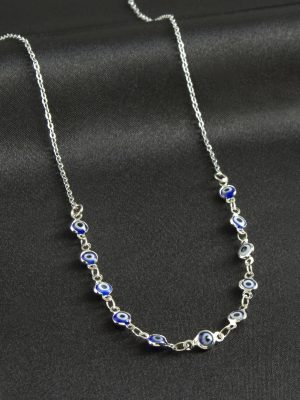 Nazarlı Mineli Kolye-Mavi