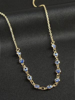 Nazarlı Mineli Kolye-Mavi