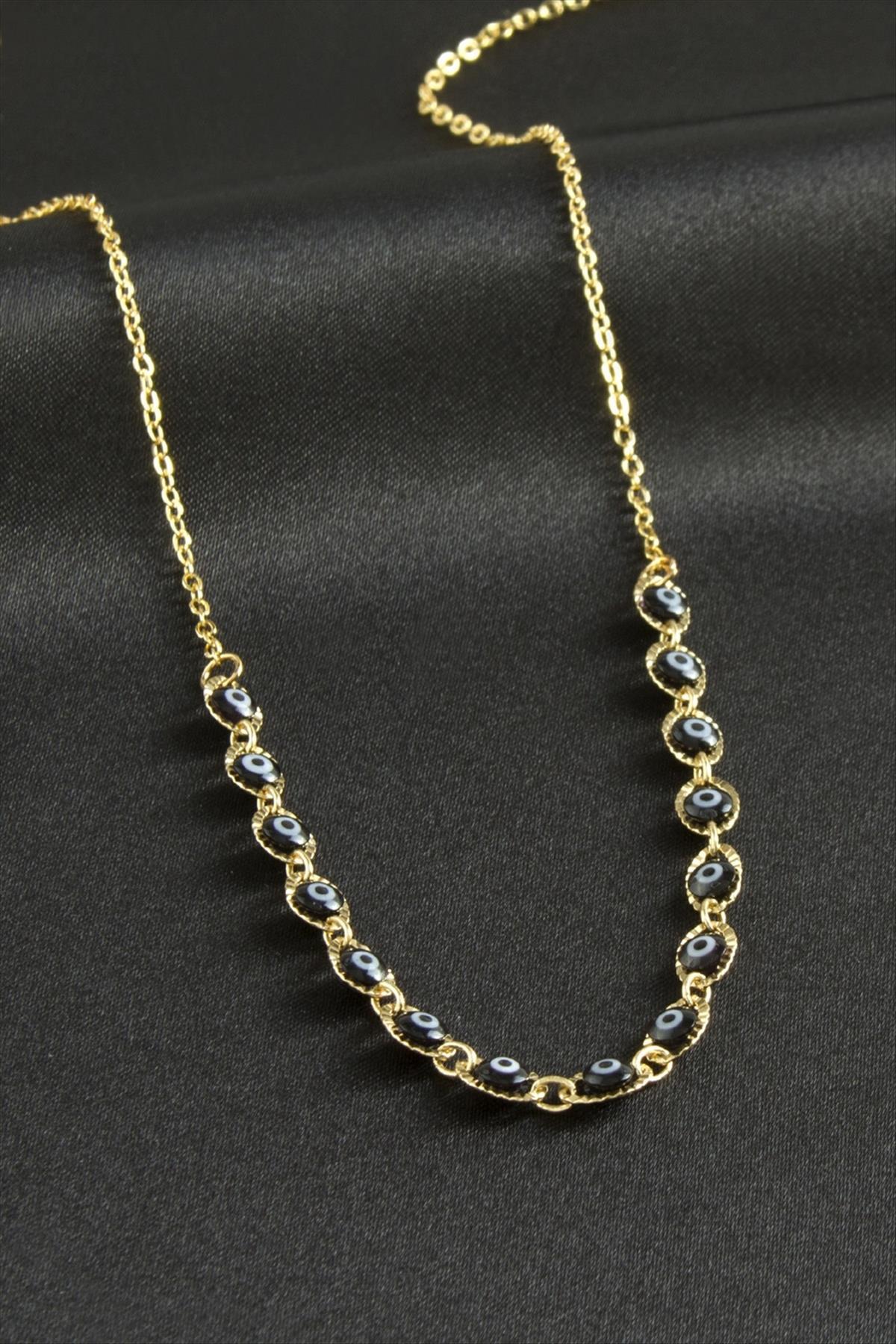 1205362_Nazarli-Mineli-Kolye-9ac5.jpg Nazarlı Mineli Kolye-Siyah - Görsel 1