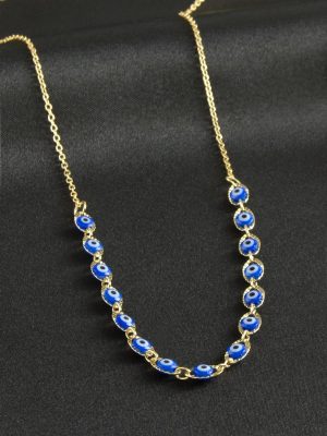 Nazarlı Mineli Kolye-Mavi