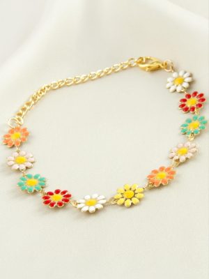 Papatya Mineli Bileklik-Renkli