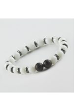 Sedef-Mat Onix Doğaltaş Bileklik-Beyaz - Görsel 2