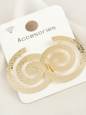 Spiral Trend Metal Küpe-Sarı