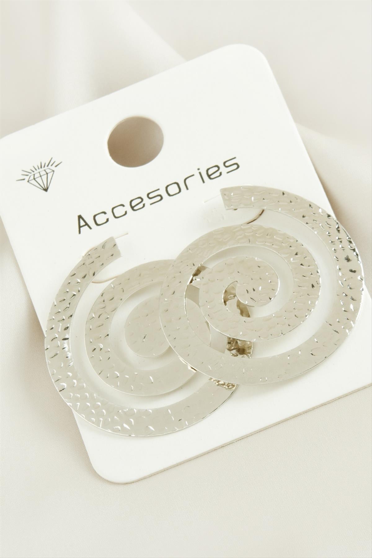 1205410_Spiral-Trend-Metal-Kupe-8c35.jpg Spiral Trend Metal Küpe-Gümüş Rengi - Görsel 1