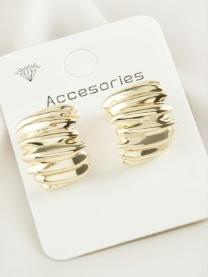 Burgulu Yeni Sezon Metal Küpe-Sarı