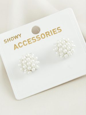 Çiçek İnci Trend Küpe-Gümüş Rengi