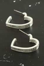 Kalp Trend Metal Küpe-Gümüş Rengi - Görsel 2