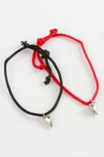 2li Kalp Mıknatıslı Arkadaşlık Bilekliği-Kırmızı - Görsel 2