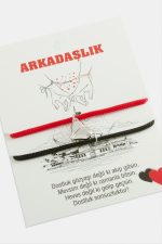 2li Kalp Mıknatıslı Arkadaşlık Bilekliği-Kırmızı