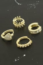 Tragus Zirkon Taşlı Halka Piercing 1 Adet-Sarı