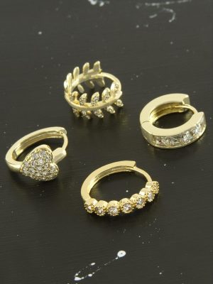 Tragus Zirkon Taşlı Halka Piercing 1 Adet-Sarı