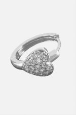 Tragus Zirkon Taşlı Halka Piercing 1 Adet-Gümüş Rengi - Görsel 2