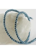 4 mm Fasetli Hematit Taşı-Mavi - Görsel 4