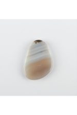 Özel Kesim Doğaltaş Plaka Akik Kolye Ucu-Beyaz - Görsel 2