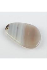 Özel Kesim Doğaltaş Plaka Akik Kolye Ucu-Beyaz - Görsel 3